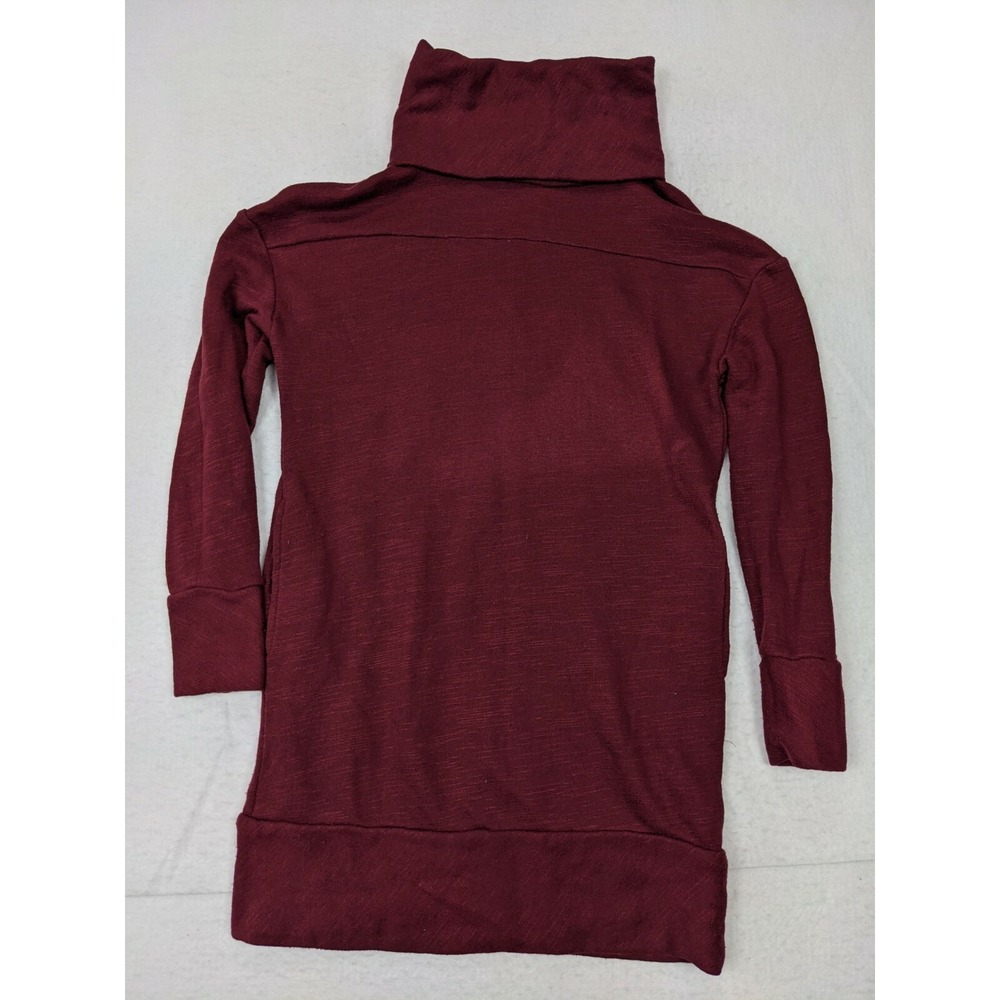 St Johns Bay Active Pullover Shirt Womens Sz M Cotton Blend Cowl Neck Maroon